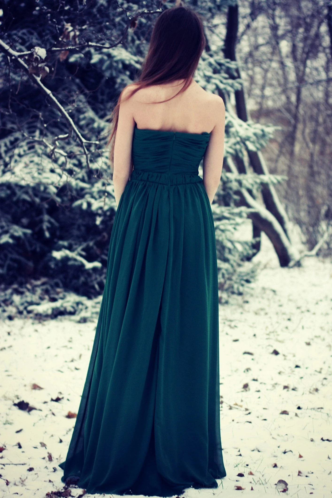 A-line Strapless Floor Length Chiffon Sleeveless Silk Ribbon Prom Dress - Image 2
