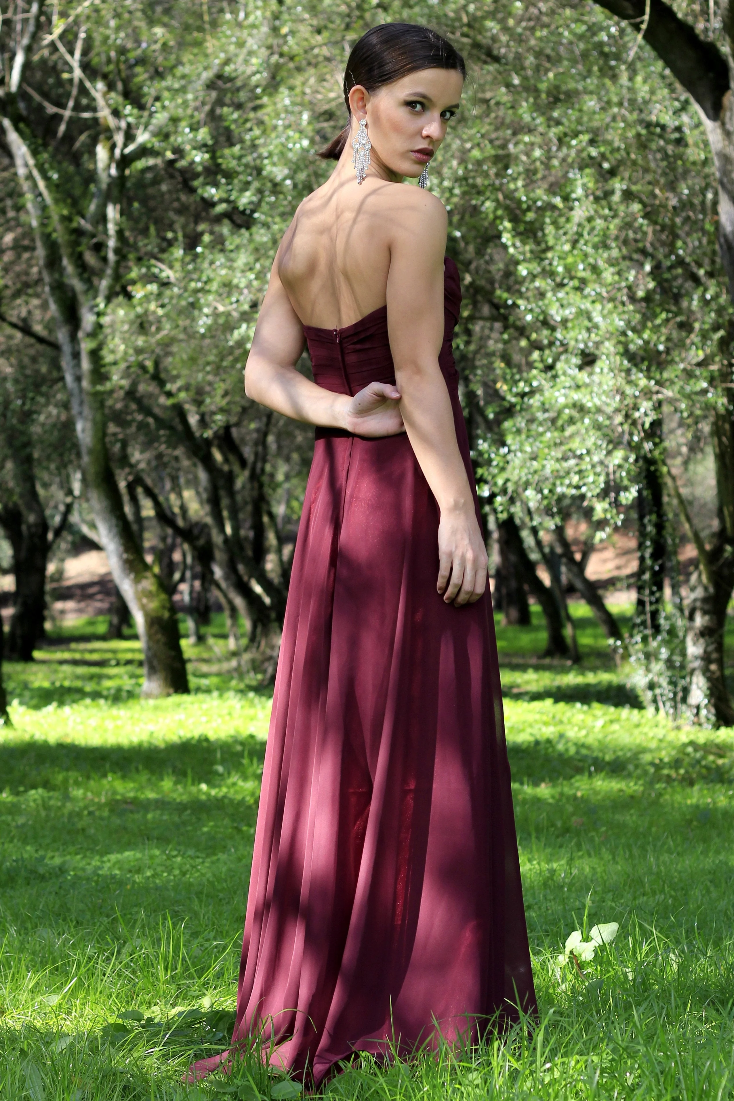 A-line Sweetheart Floor Length Tulle Chiffon Prom Dress - Image 2